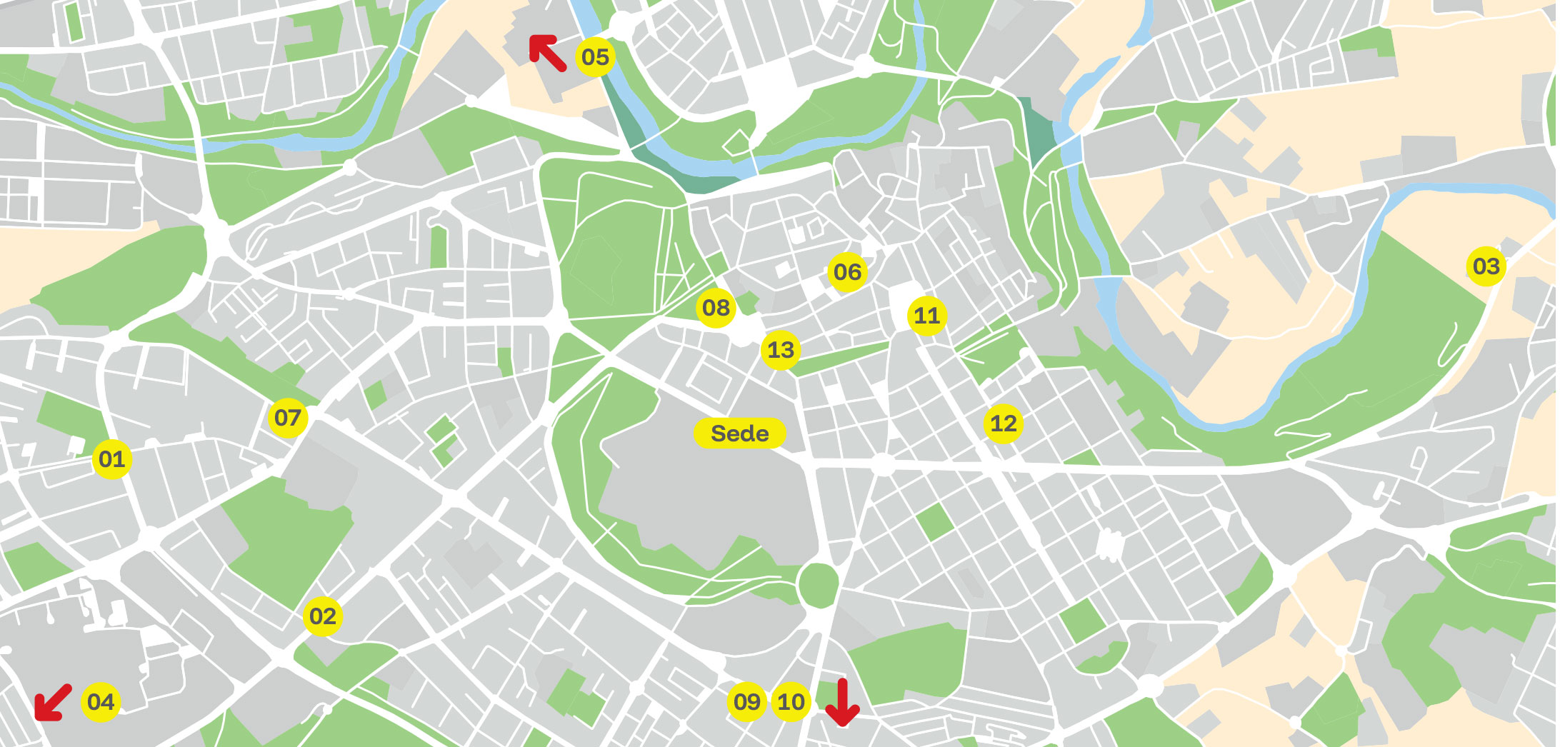 Mapa de situación de los hoteles